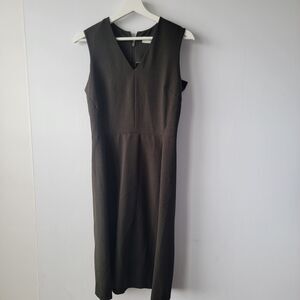 MM. Lafleur womens The Annie Dress size 6 Sleeveless V-Neck Dark Pine Green
